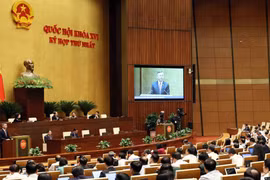 Finance Minister Ngo Van Tuan speaks at the first session of the 16th National Assembly (Photo: VNA)