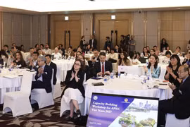 A view of the two-day Capacity Building Workshop for APEC Vietnam 2027 in Hanoi on April 15. (Photo: baoquocte.vn)