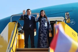 Prime Minister Pham Minh Chinh and his spouse leave Stockholm on June 13 afternoon (local time), concluding their official visit to Sweden. (Photo: VNA)