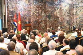 The ceremony held at the Palace of the Revolution in Havana on August 25 to celebrate the 80th anniversary of Vietnam’s National Day. (Photo: VNA)