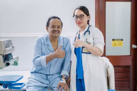 Mr. Gilberto recovered well after treatment at Hong Ngoc General Hospital.