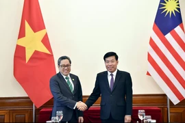Deputy Foreign Minister Nguyen Manh Cuong (right) and Deputy Secretary-General of the Malaysian Ministry of Foreign Affairs Dato’ Ahmad Rozian Abd Ghani on August 28. (Photo: VNA)