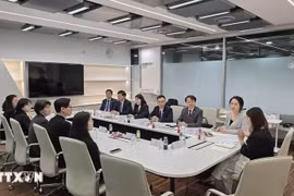 A working session at the job fair (Photo: VNA)