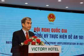 Luu Quang Tuan, Director of the Ministry of Home Affairs’ Department of International Cooperation, speaks at the national conference on August 15. (Photo: VNA)