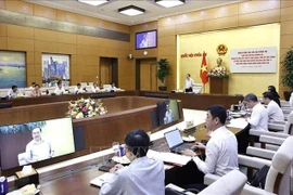 National Assembly Chairman Tran Thanh Man speaks at the working session. (Photo: VNA)