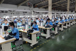 A shoe production line at Vien Thinh Shoes Company Limited in Long Hau Industrial Park in Tay Ninh province. (Photo: VNA)