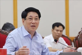 State President Luong Cuong speaks at the working session (Photo: VNA)