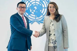 Ambassador Vu Le Thai Hoang, Vietnam’s Permanent Representative to the UN and international organisations in Vienna, Austria meets with Ghada Fathi Waly, United Nations (UN) Deputy Secretary-General and Executive Director of the UN Office on Drugs and Crime (UNODC). (Photo: VNA)