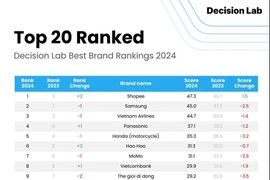 A chart shows the Decision Lab Best Brand 2024 Rankings. (Photo courtesy of Decision Lab)