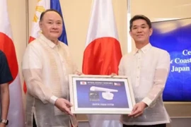 Department of National Defence (DND) Secretary Gilberto Teodoro Jr. (left) and Japanese Ambassador to the Philippines, Endo Kazuya (right), during the “ceremonial turnover” of five coastal surveillance radar systems to the country’s defence establishment on February 11. (Photo courtesy of the DND)