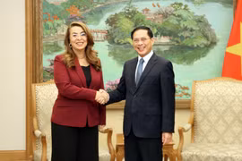 Deputy Prime Minister Bui Thanh Son (R) and Ghada Waly, UN Under-Secretary-General and Director-General, in Hanoi on October 21. (Photo: baochinhphu.vn)