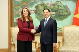 Deputy Prime Minister Bui Thanh Son (R) and Ghada Waly, UN Under-Secretary-General and Director-General, in Hanoi on October 21. (Photo: baochinhphu.vn)