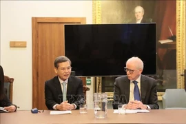 Chief Justice Le Minh Tri (L) meets with Lord Robert Reed, President of the UK Supreme Court (Photo: VNA)