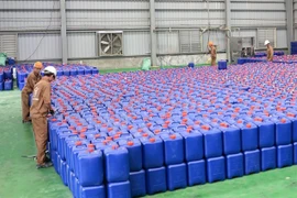 Workers at a Duc Giang Chemical warehouse. — Photo courtesy of the company