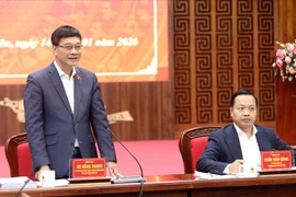 Vice Chairman of the National Assembly (NA) Vu Hong Thanh speaks at the working session with the northern mountainous province of Dien Bien on preparations for the elections of deputies to the 16th NA and People’s Councils at all levels for the 2026-2031 term. (Photo: VNA)