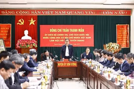 National Assembly Chairman Tran Thanh Man speaks at the working session with the Tuyen Quang provincial Party Committee’s Standing Board. (Photo: VNA)