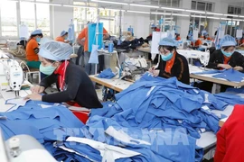 Workers make garment products for export to Japan. (Photo: VNA)