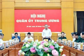Party General Secretary To Lam addresses the Central Military Commission's meeting in Hanoi on March 30. (Photo: VNA)
