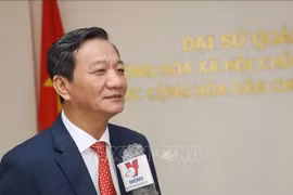 Vietnamese Ambassador to Laos Nguyen Minh Tam interviewed by the Vietnam News Agency. (Photo: VNA)