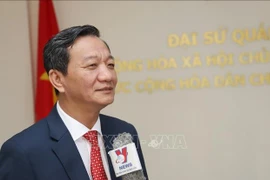 Vietnamese Ambassador to Laos Nguyen Minh Tam interviewed by the Vietnam News Agency. (Photo: VNA)