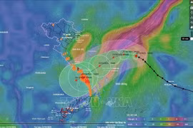 The moving direction of Typhoon Fengshen (Photo published by VNA)