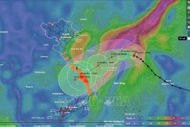 The moving direction of Typhoon Fengshen (Photo published by VNA)