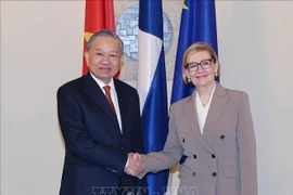 Vietnamese Party General Secretary To Lam (L) and First Deputy Speaker of the Finnish Parliament Paula Risikko (Photo: VNA)
