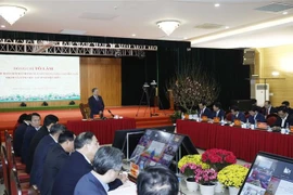 Party General Secretary To Lam speaks at the working session (Photo: VNA)