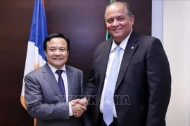 Vietnamese Ambassador Bui Van Nghi (L) and Vice President of the Brazilian Senate Eduardo Gomes in Brasília on March 12 (Photo: VNA)