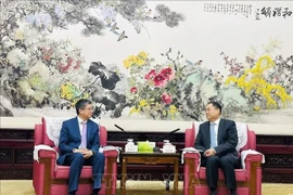 Vietnamese Ambassador to China Pham Thanh Binh (L) and President of the Chinese People’s Association for Friendship with Foreign Countries Yang Wanming. (Photo: VNA)