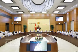 The National Assembly (NA) Standing Committee gives opinions on preparations for the NA first extraordinary session at its 4th session in Hanoi on July 8, 2026. (Photo: VNA)