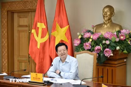 Deputy Prime Minister Mai Van Chinh chairs a meeting of Working Group No. 8, which monitors, addresses bottlenecks, and promotes public investment disbursement for six ministries and central agencies. (Photo: VNA)