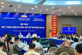 The workshop held in Hanoi on October 15 to gather feedback on the draft law on artificial intelligence (AI). (Photo: VNA)