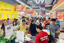 Retail sales of goods reached 1.3 trillion VND in Q1, accounting for 76.8% of the total, and up 8.8% from the same period last year. (Photo: VNA)