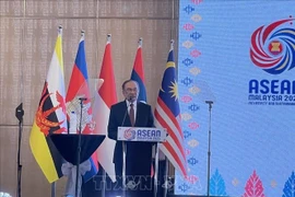 Malaysian Prime Minister Anwar Ibrahim speaks at the 19th ASEAN Ministerial Meeting on Transnational Crime (AMMTC) in Melaka on September 9, 2025. (Photo: VNA)