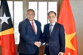 Acting Minister of Foreign Affairs Le Hoai Trung (right) meets with Timor-Leste’s Minister of Foreign Affairs and Cooperation Bendito dos Santos Freitas on September 16, 2025. (Photo: VNA)