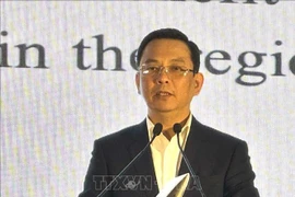 VUFO Vice President Dong Huy Cuong addresses the Vietnam – US Friendship Festival in Hanoi on November 23. (Photo: VNA)