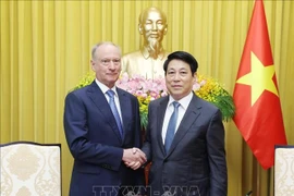 State President Luong Cuong hosts a reception for Nikolai Patrushev, Aide to the President of Russia and Chairman of the Maritime Board on September 16, 2025. (Photo: VNA)
