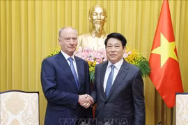 State President Luong Cuong hosts a reception for Nikolai Patrushev, Aide to the President of Russia and Chairman of the Maritime Board on September 16, 2025. (Photo: VNA)