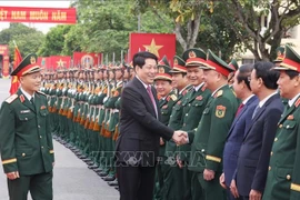 State President Luong Cuong visits Military Region 3 on October 28 to attend a ceremony marking the 80th traditional day of the armed forces of the military region. (Photo: VNA)