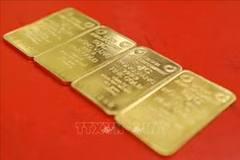 The prices of SJC-branded gold bars have surged by 2.6 million VND (102.5 USD) per tael since the beginning of this year (Photo: VNA)