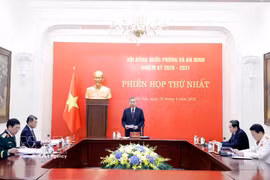 Party General Secretary and State President To Lam, Chairman of the Council for National Defence and Security in the 2026–2031 tenure, addresses the first meeting of the council in Hanoi on April 28. (Photo: VNA)