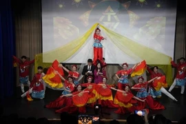 A performance by students from Patrice Lumumba Peoples' Friendship University of Russia. (Photo: VNA)