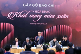 Nguyen Van Than, Chairman of the Vietnam Classical Music Association (VCMA), speaks at a press briefing in Hanoi on January 13. (Photo: The organisers of the concert)
