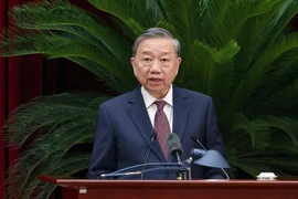 Party General Secretary To Lam speaks at the closing ceremony of the 12th plenum of the 13th Party Central Committee in Hanoi on July 19. (Photo: VNA)