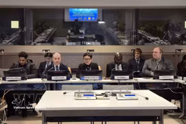 Minister-Counsellor Nguyen Hoang Nguyen, Chargé d’Affaires ad interim of the Permanent Mission of Vietnam to the United Nations (second, left), speaks at the debate. (Photo: VNA)