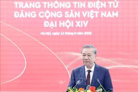 Party General Secretary To Lam speaks at the launch of the website “Communist Party of Vietnam – 14th National Congress” at daihoidangtoanquoc.vn on September 12. (Photo: VNA)