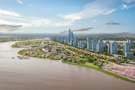 A perspective view of the Red River Landscape Boulevard project in Hanoi (Photo: VNA)