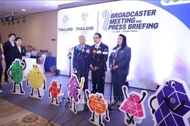 The Sports Authority of Thailand hosts the broadcaster meeting and press briefing on September 8 to provide information about the 33rd SEA Games and the 13th ASEAN Para Games. (Photo: VNA)