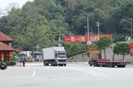 A truck completes customs clearance at the Huu Nghị international border gate in Lang Son province. (Photo: VNA)